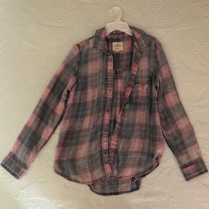 Plaid boyfriend fit flannel